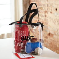 CLEAR STADIUM TOTE WITH ZIPPER